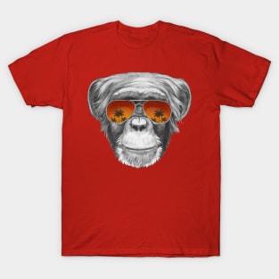 Monkey with mirror sunglasses T-Shirt